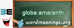 WordMeaning blackboard for globe amaranth